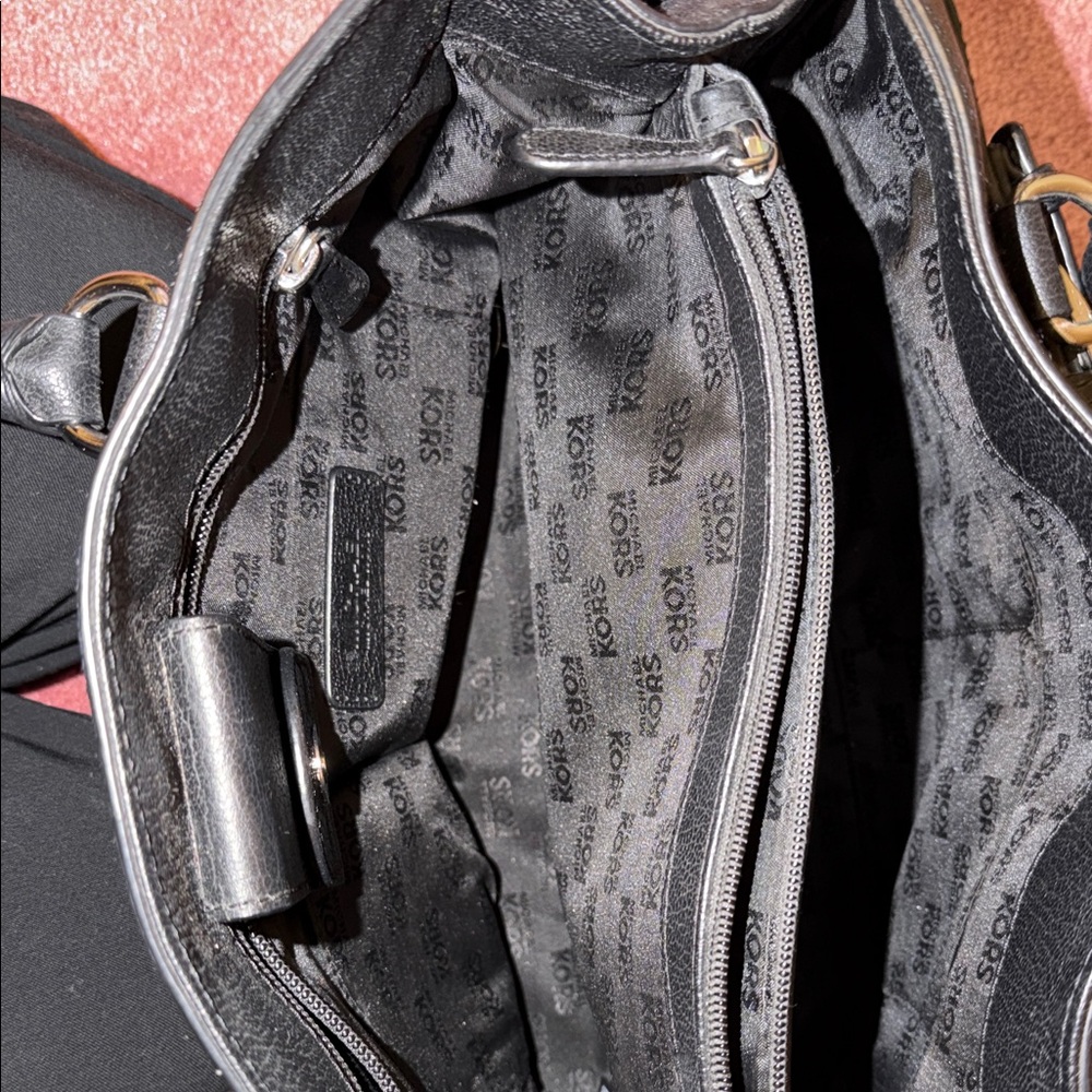 Michael Kors Black Shoulder Bag with Silver Accents - Picture 10 of 12